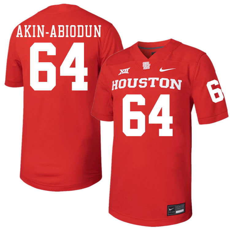 Men #64 Ezekiel Akin-Abiodun Houston Cougars College Football Jerseys Stitched-Red